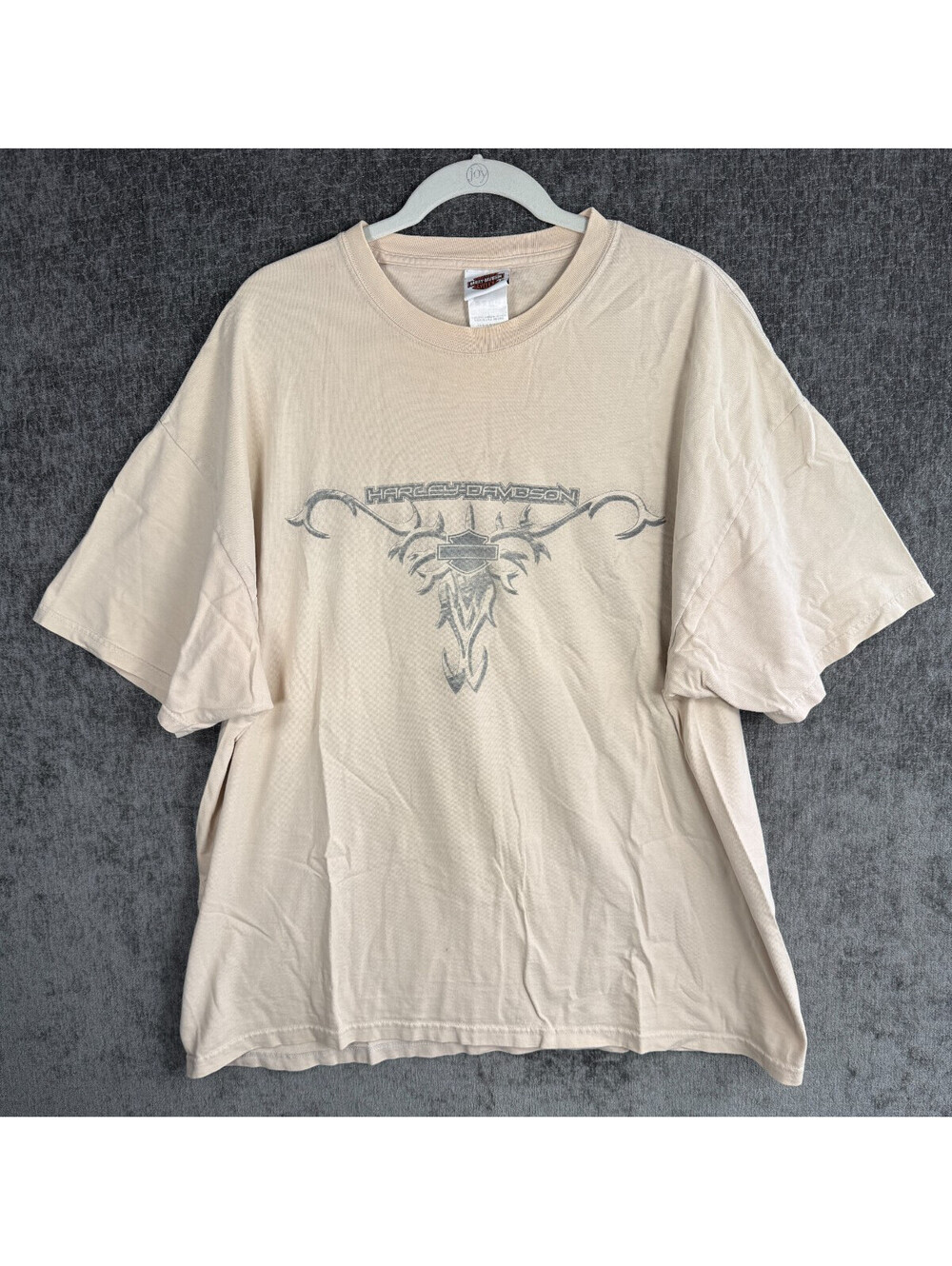Vintage Harley Davidson T Shirt Mens 2XL Tan Mr Potato Cycle Nuts Bolts Idaho